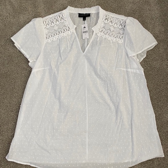 Lane Bryant Tops - Lane Bryant Short Sleeve Blouse, White